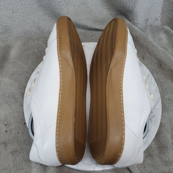 Moral Code Shoes Mens 10.5 White Leather Quintus Lace Up Low Top Sneakers - Picture 6 of 11